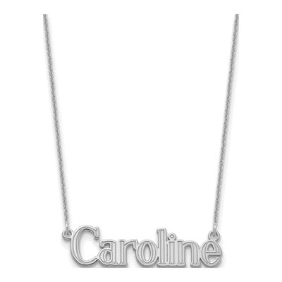 10K White Gold Personalized Name Plate Pendant – view 3