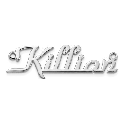 10K White Gold Personalized Name Plate Pendant – view 4