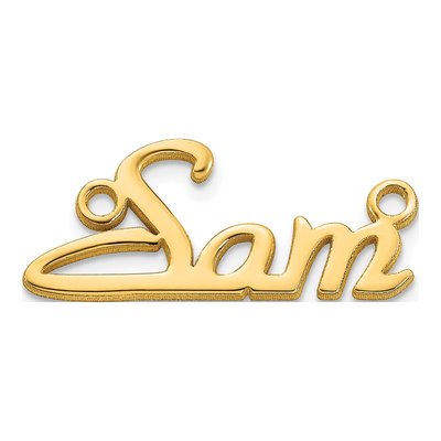 10K Yellow Gold Personalized Name Plate Pendant – view 2