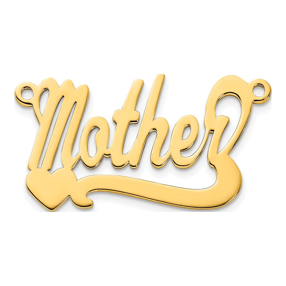 10K Yellow Gold Personalized Heart Name Plate Pendant