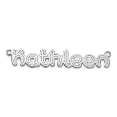 10K White Gold Personalized Name Plate Pendant – view 3