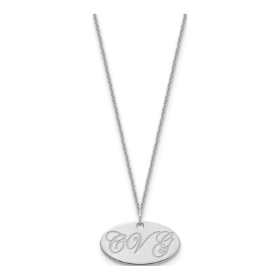 10K White Gold Personalized Name Plate Pendant – view 6