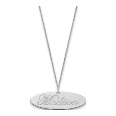 10K White Gold Personalized Name Plate Pendant – view 7