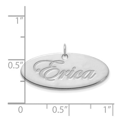 10K White Gold Personalized Name Plate Pendant – view 8