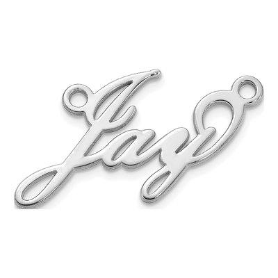 10K White Gold Personalized Name Plate Pendant – view 2