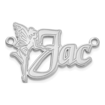 10K White Gold Personalized Fairy Name Plate Pendant – view 2