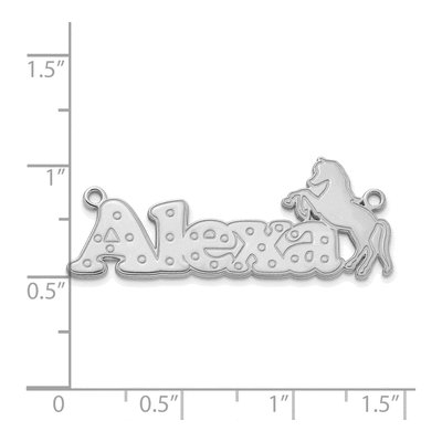 10K White Gold Personalized Horse Name Plate Pendant – view 5