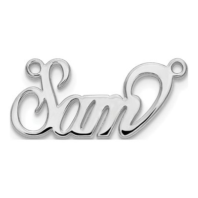 10K White Gold Name Plate Pendant – view 2