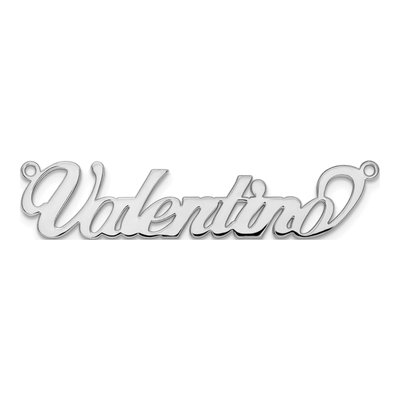 10K White Gold Name Plate Pendant – view 4