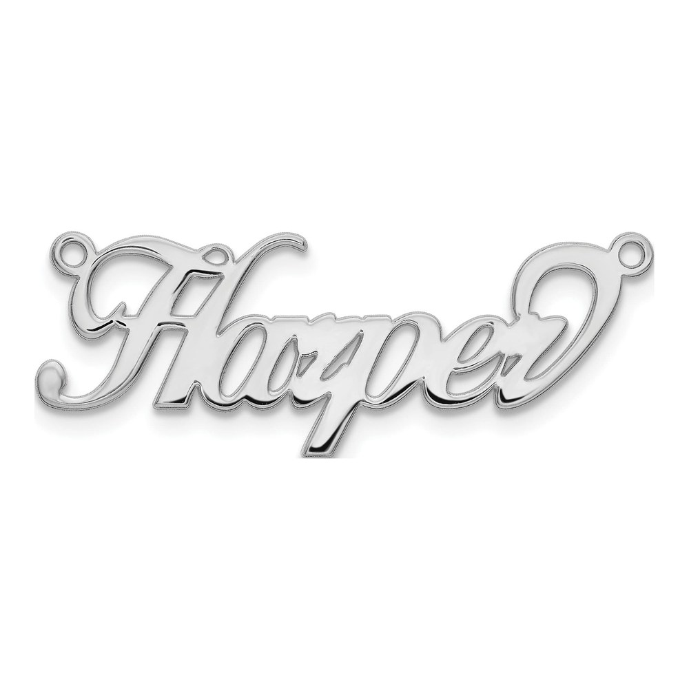 10K White Gold Name Plate Pendant