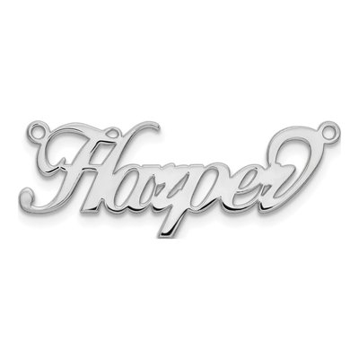 10K White Gold Name Plate Pendant