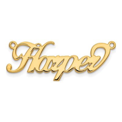 10K Yellow Gold Personalized Name Plate Pendant