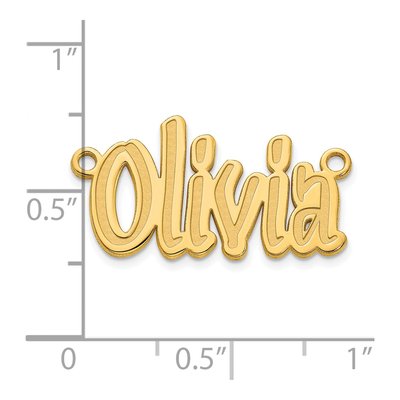 10K Yellow Gold Personalized Name Plate Pendant – view 5