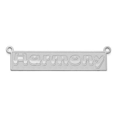 10K White Gold Personalized Name Plate Pendant – view 4
