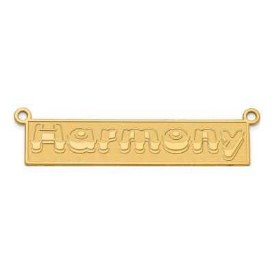 10K Yellow Gold Personalized Bar Name Plate Pendant – view 3