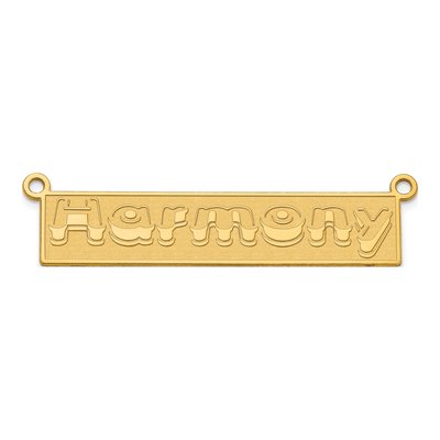 10K Yellow Gold Personalized Bar Name Plate Pendant – view 4