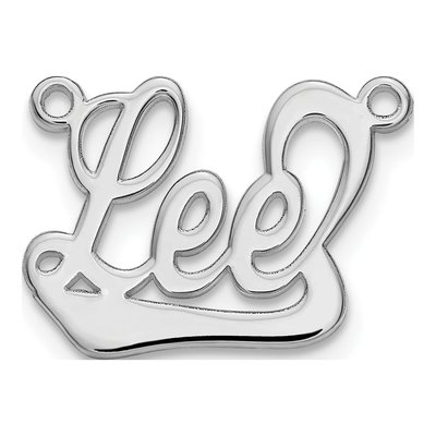 10K White Gold Name Plate Pendant – view 2