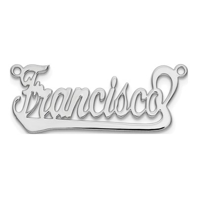 10K White Gold Name Plate Pendant – view 4