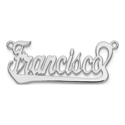 10K White Gold Name Plate Pendant – view 5
