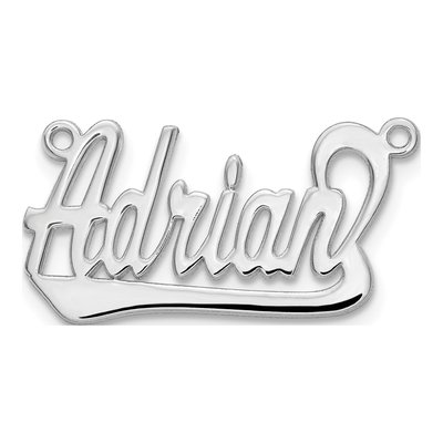 10K White Gold Name Plate Pendant