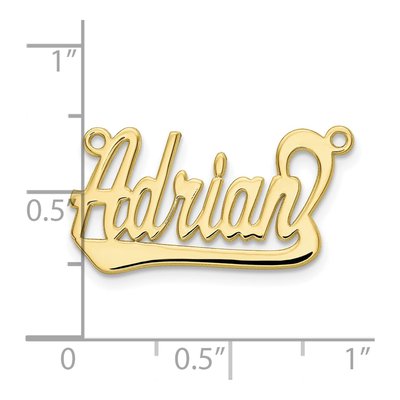 10K Yellow Gold Personalized Name Plate Pendant – view 3