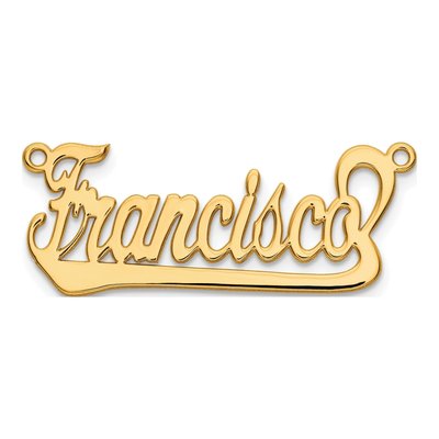 10K Yellow Gold Personalized Name Plate Pendant – view 4