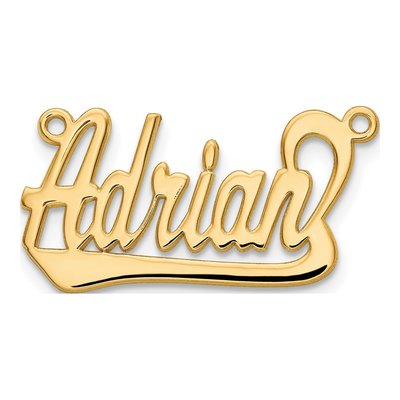 10K Yellow Gold Personalized Name Plate Pendant