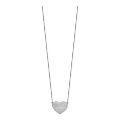 10K White Gold Heart Station Necklace – view 2