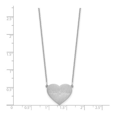 10K White Gold Heart Station Necklace – view 3