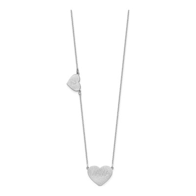 10K White Gold 2-Station Heart Necklace – view 2