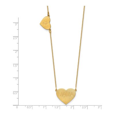 10K Yellow Gold 2-Station Heart Necklace – view 2