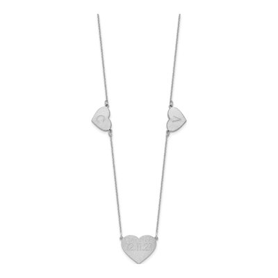 10K White Gold 3-Station Heart Necklace – view 2