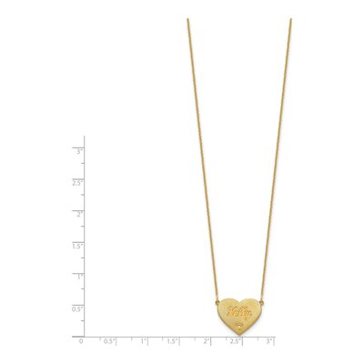 10K Yellow Gold Diamond Heart Station Necklace – view 2