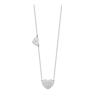 10K White Gold Diamond Heart Necklace – view 2