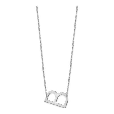 10K White Gold Small Letter B Necklace – view 2