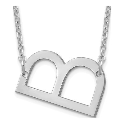 10K White Gold Small Letter B Necklace