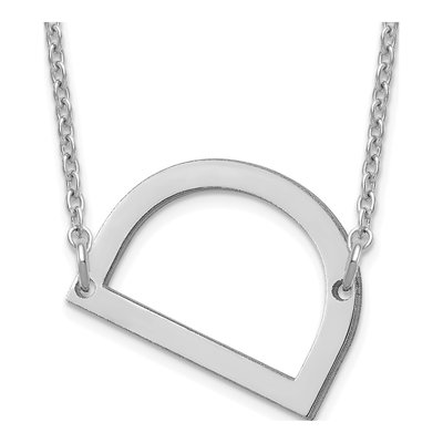 10K White Gold Small Letter D Necklace