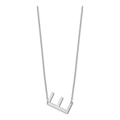 10K White Gold Small Letter E Necklace – view 2