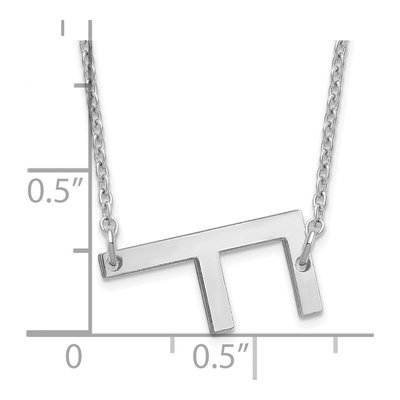 10K White Gold Small Letter F Necklace – view 3