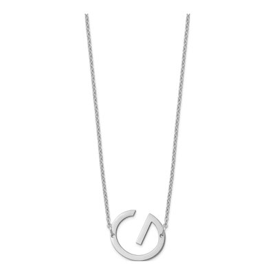 10K White Gold Small Letter G Necklace – view 2