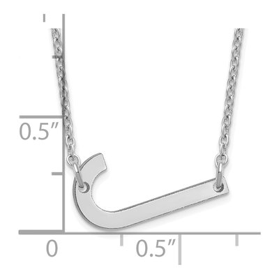 10K White Gold Letter J Necklace – view 3