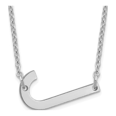 10K White Gold Letter J Necklace