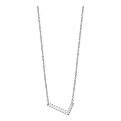 10K White Gold Small Letter L Necklace – view 2