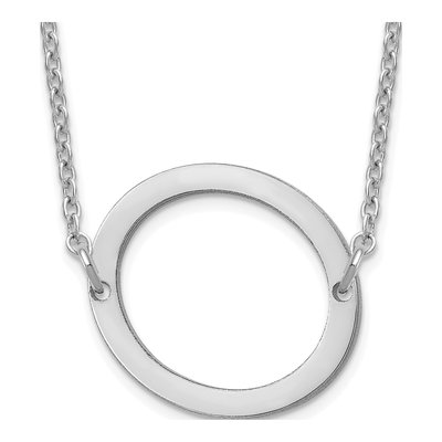 10K White Gold Small Letter O Necklace