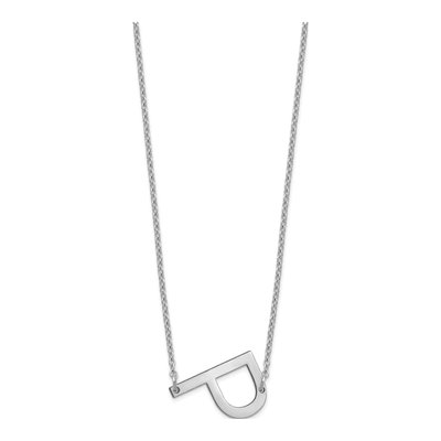 10K White Gold Small Letter P Necklace – view 2