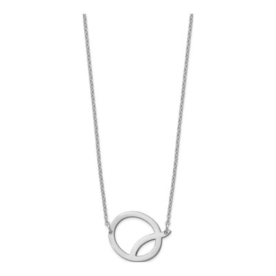 10K White Gold Letter Q Necklace – view 2