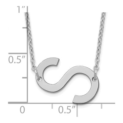 10K White Gold Small Letter S Necklace – view 3