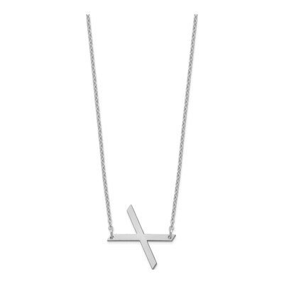 10K White Gold Small Letter X Necklace – view 2
