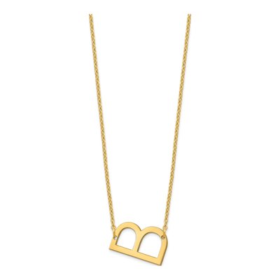 10K Yellow Gold Small Letter B Necklace – view 2
