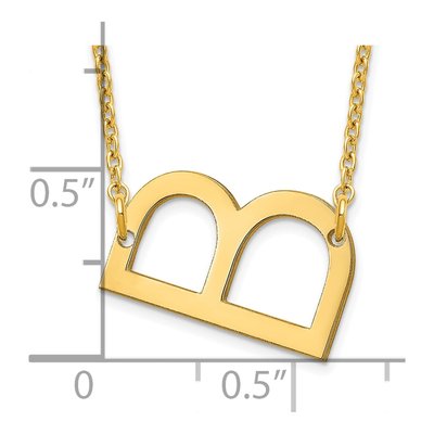 10K Yellow Gold Small Letter B Necklace – view 3